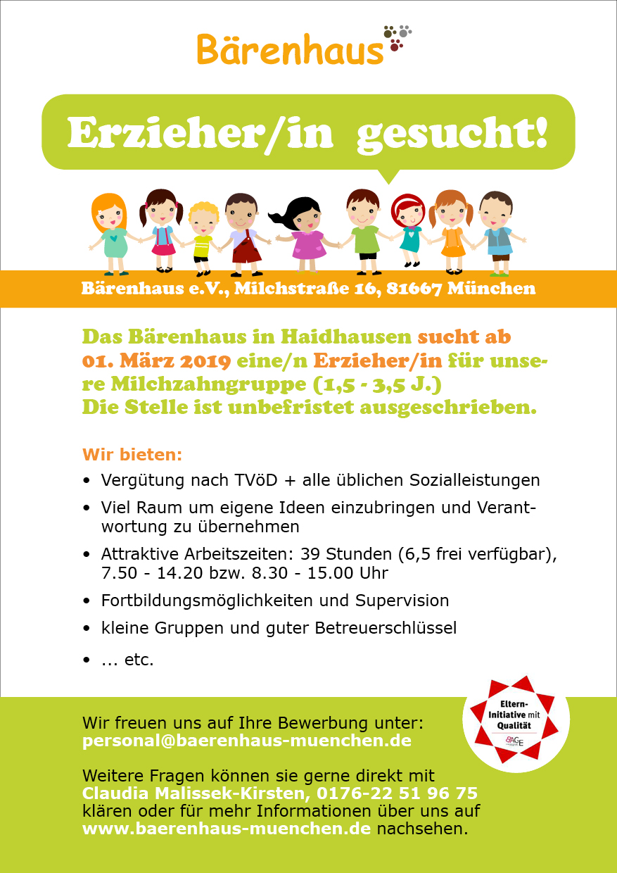 Bärenhaus e. V. - Kindergarten München Haidhausen - Start